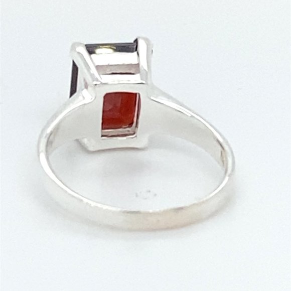 Pyrope 1.70ct Platinum Finish Solid 925 Sterling Silver Ring - Picture 5 of 7